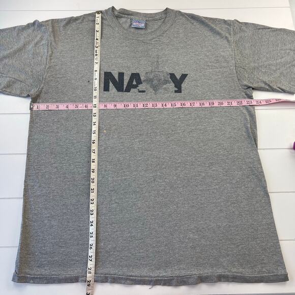 Navy Vintage single stitch Military Gray T-shirt All Sport Men's size XL USA - Picture 4 of 8